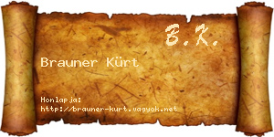 Brauner Kürt névjegykártya